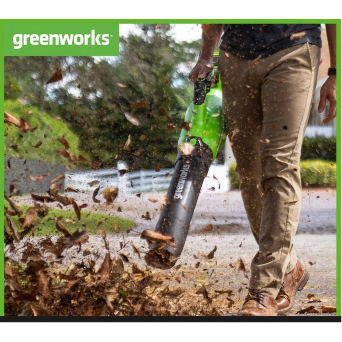 Greenworks G40AB akumuliatorinis pūstuvas ( 40V 2X2Ah akumuliatoriai ir kroviklis) 1 Greenworks G40AB akumuliatorinis pūstuvas ( 40V 2X2Ah akumuliatoriai ir kroviklis) 1