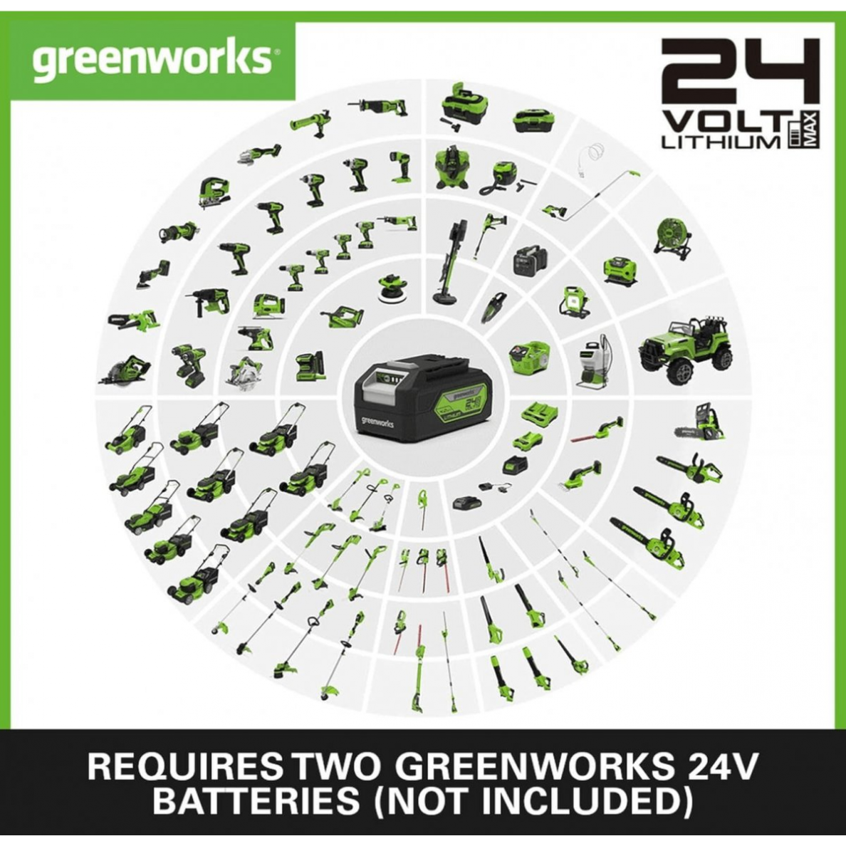 Greenworks GD24X2AB PŪSTUVAS (48V(2X24V) komplekte 2x 2 ah akumuliatoriai ir dvigubas kroviklis) 4 Greenworks GD24X2AB PŪSTUVAS (48V(2X24V) komplekte 2x 2 ah akumuliatoriai ir dvigubas kroviklis) 4