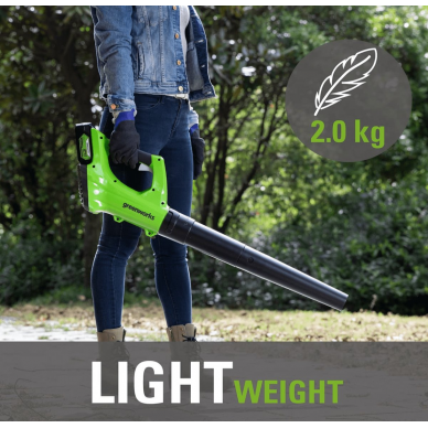 Greenworks G24AB PŪSTUVAS (24V be akumuliatorių ir kroviklio) 4