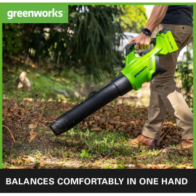 Greenworks G40AB akumuliatorinis pūstuvas ( 40V 2X2Ah akumuliatoriai ir kroviklis) 4 Greenworks G40AB akumuliatorinis pūstuvas ( 40V 2X2Ah akumuliatoriai ir kroviklis) 4