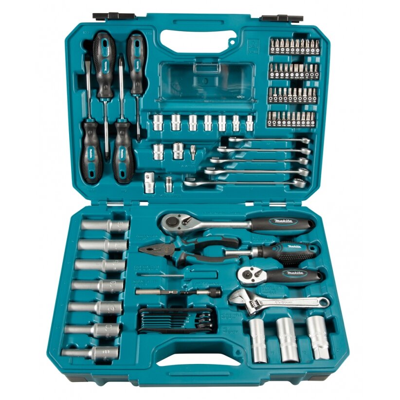 RANKINIŲ ĮRANKIŲ RINKINYS Makita E-08458, 87 vnt.