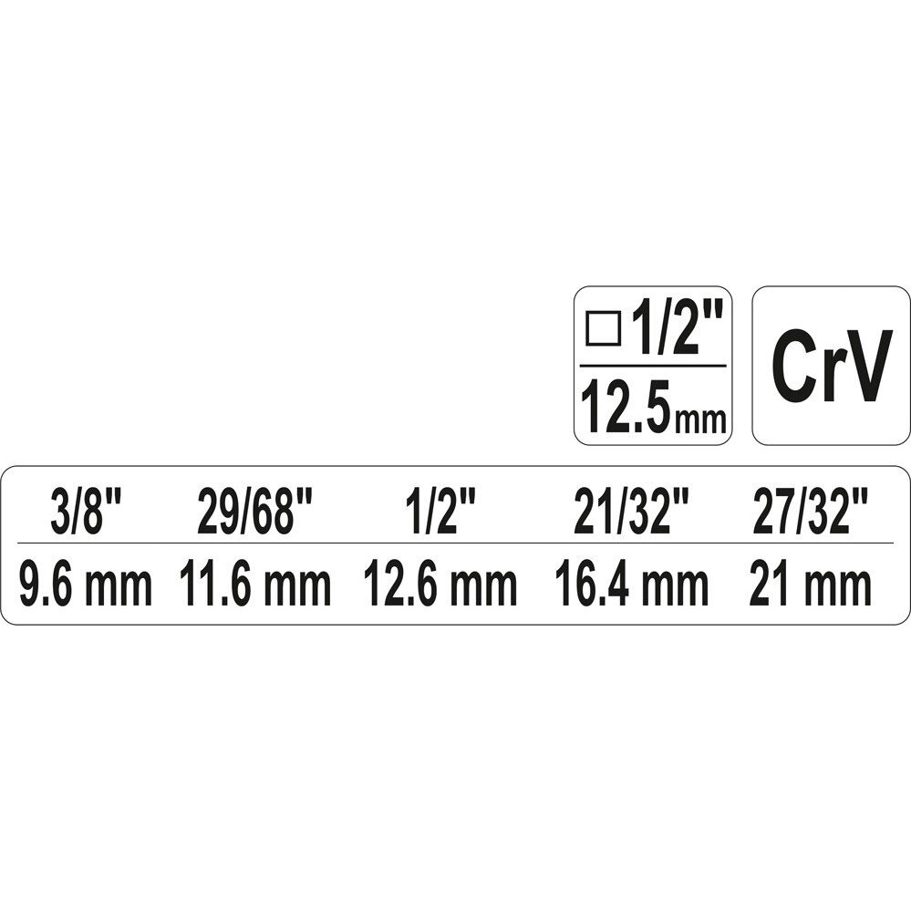 Raktas pakopinis 9,6 / 11,6 / 12,6 / 16,4 / 21 mm CrV Yato 1 Raktas pakopinis 9,6 / 11,6 / 12,6 / 16,4 / 21 mm CrV Yato 1