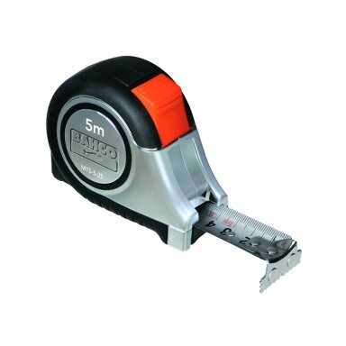 Ruletė Bahco Inox MTS 5m x 25mm su aut. stabdžiu, gumuota, magnetas Ruletė Bahco Inox MTS 5m x 25mm su aut. stabdžiu, gumuota, magnetas