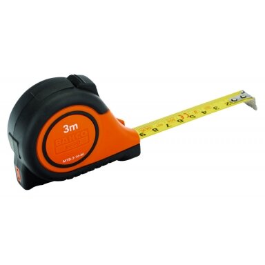 Ruletė Bahco MTB 3m x 16mm su aut. stabdžiu, gumuota , magnetas, dviguba skalė Ruletė Bahco MTB 3m x 16mm su aut. stabdžiu, gumuota , magnetas, dviguba skalė