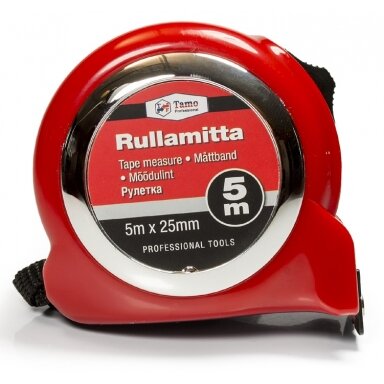 Ruletė Tamoline, 5m x 25mm, magnetas Ruletė Tamoline, 5m x 25mm, magnetas