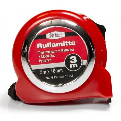 Ruletė Tamoline, 3m x 16mm, magnetas Ruletė Tamoline, 3m x 16mm, magnetas