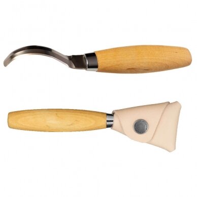 Šaukštų drožinėjimo peilis Morakniv® 163, lenkta geležtė 70x2,5mm. 25mm vidinis skersmuo. Dvigubi ašmenys, beržinė rankena Šaukštų drožinėjimo peilis Morakniv® 163, lenkta geležtė 70x2,5mm. 25mm vidinis skersmuo. Dvigubi ašmenys, beržinė rankena