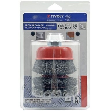 Set of brushes for angle grinder, Ø100mm, M14 Set of brushes for angle grinder, Ø100mm, M14