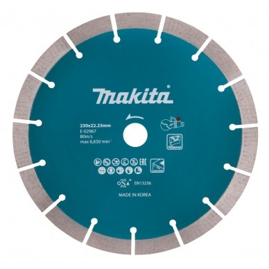 Segmentinis diskas Makita E-02967, 230MM, betonui Segmentinis diskas Makita E-02967, 230MM, betonui
