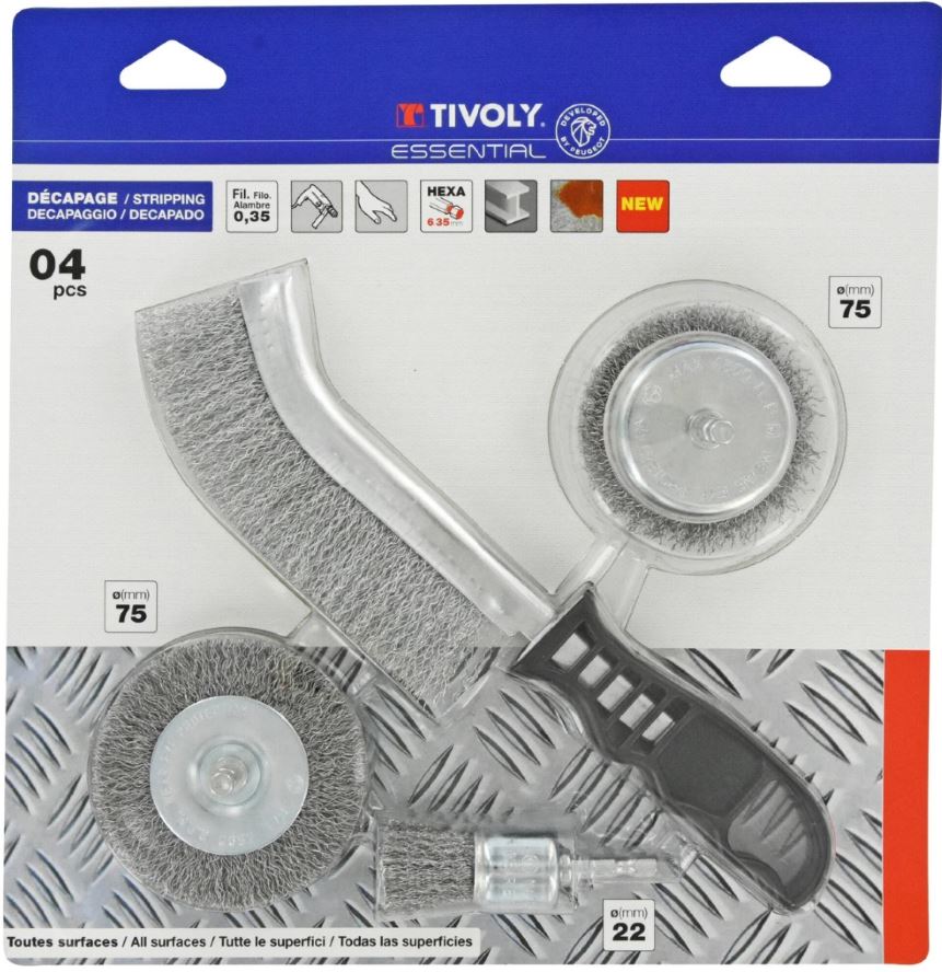 Lot De 6 Brosses Alésoir En Acier Inox Pour Perceuse - 1/4 De Pouce - Neuf