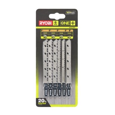 Siaurapjūklio geležčių komplektas Ryobi RAK6JSBW, medienai, 6 vnt. Siaurapjūklio geležčių komplektas Ryobi RAK6JSBW, medienai, 6 vnt.