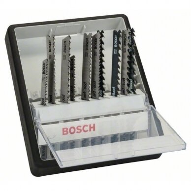 Siaurapj. pjūkl. komplektas medžiui Bosch, 10 vnt. 2607010540 Siaurapj. pjūkl. komplektas medžiui Bosch, 10 vnt. 2607010540