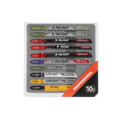 Siaurapjūklių geležčių rinkinys „ProCraft JB10" 6