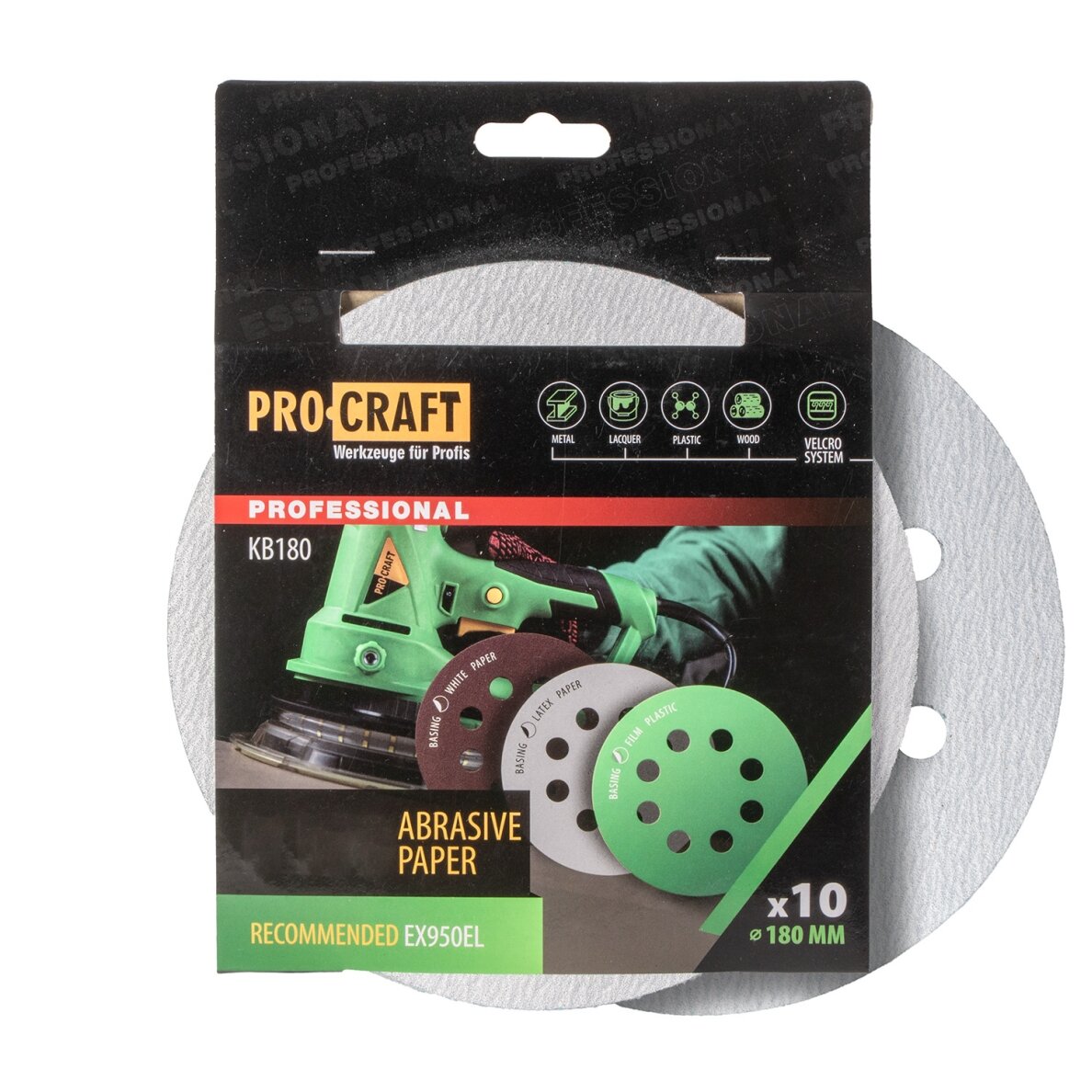Šlifavimo lapeliai „ProCraft KB180.120” (10 vnt.) Šlifavimo lapeliai „ProCraft KB180.120” (10 vnt.)