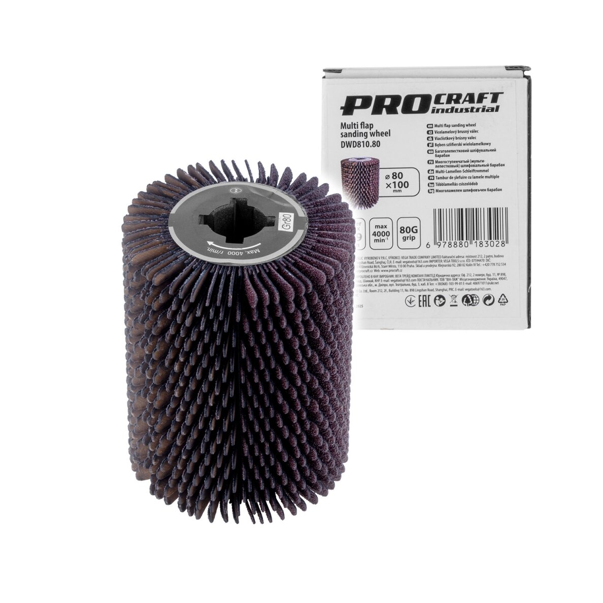 Šlifavimo smėlio volelis „ProCraft DWD810.80” Šlifavimo smėlio volelis „ProCraft DWD810.80”