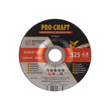 Šlifavimo diskas „ProCraft GD125x6.0”