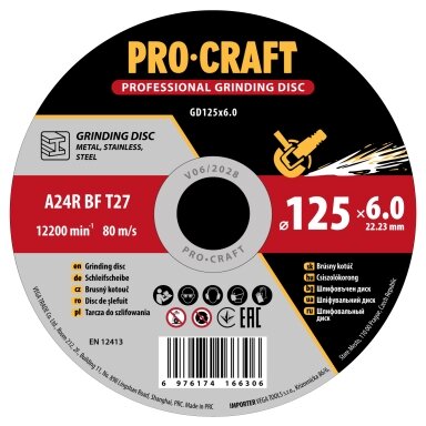 Šlifavimo diskas „ProCraft GD125x6.0”