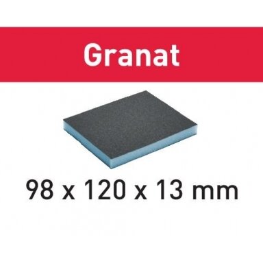 Šlifavimo kempinė 98x120x13 120 GR/6 Granat Šlifavimo kempinė 98x120x13 120 GR/6 Granat
