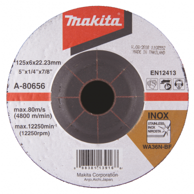 Šlifavimo diskas Makita A-80656, 125 mm Šlifavimo diskas Makita A-80656, 125 mm