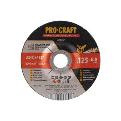 Šlifavimo diskas „ProCraft GD125x6.0” 1