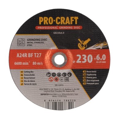 Šlifavimo diskas „ProCraft GD230x6.0” 1 Šlifavimo diskas „ProCraft GD230x6.0” 1