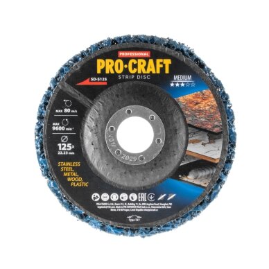 Šlifavimo diskas „ProCraft SD-S125” Clean & Strip 1 Šlifavimo diskas „ProCraft SD-S125” Clean & Strip 1