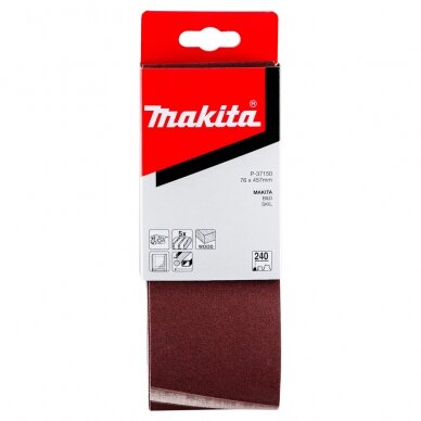 Šlifavimo juosta Makita P-37150, 76x457 mm, K240, 5 vnt. Šlifavimo juosta Makita P-37150, 76x457 mm, K240, 5 vnt.
