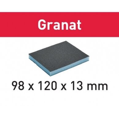 Šlifavimo kempinė 98x120x13 800 GR/6 Granat 1