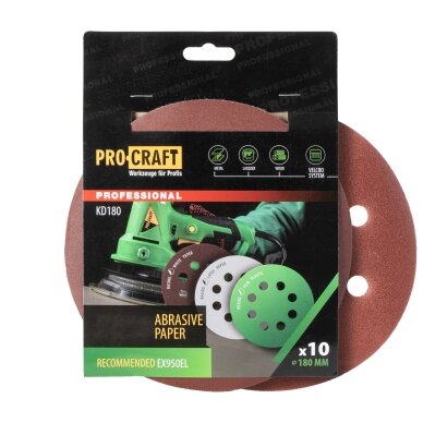 Šlifavimo popierius (10 vnt.) „ProCraft KD180.80” Šlifavimo popierius (10 vnt.) „ProCraft KD180.80”