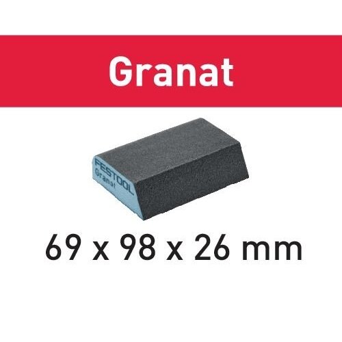 Šlifavimo kempinė 69x98x26 120 CO GR/6 Granat Šlifavimo kempinė 69x98x26 120 CO GR/6 Granat