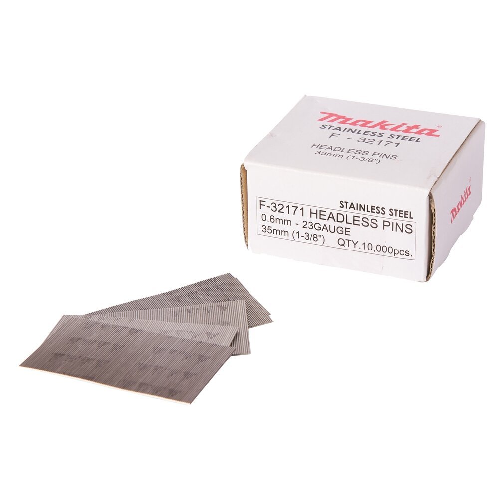 Smeigės Makita F-32171, 0,6X35mm, INOX P35S, 10.000 vnt. Smeigės Makita F-32171, 0,6X35mm, INOX P35S, 10.000 vnt.