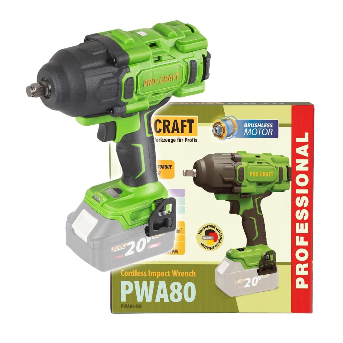 Smūginis veržliasukis „ProCraft PWA80” Smūginis veržliasukis „ProCraft PWA80”