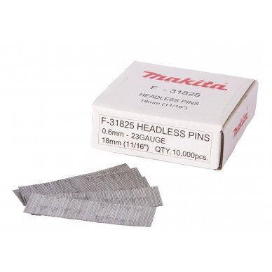 Smeigės 0,6X18MM, Plienas P18, 10.000 Vnt. Makita F-31825 Smeigės 0,6X18MM, Plienas P18, 10.000 Vnt. Makita F-31825