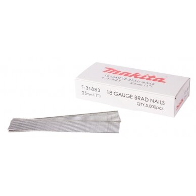 Smeigės Makita F-31883, 1,2x25mm, 18ga, 5000 vnt. Smeigės Makita F-31883, 1,2x25mm, 18ga, 5000 vnt.