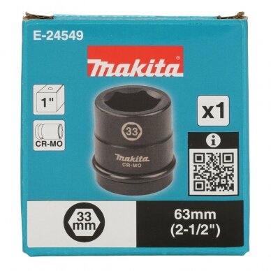 Smūginė sukimo galva kvadratinė 1" Makita E-24549, 33x63mm 2 Smūginė sukimo galva kvadratinė 1" Makita E-24549, 33x63mm 2