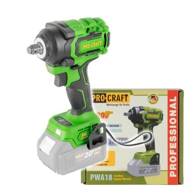 Smūginis veržliasukis „ProCraft PWA18” Smūginis veržliasukis „ProCraft PWA18”