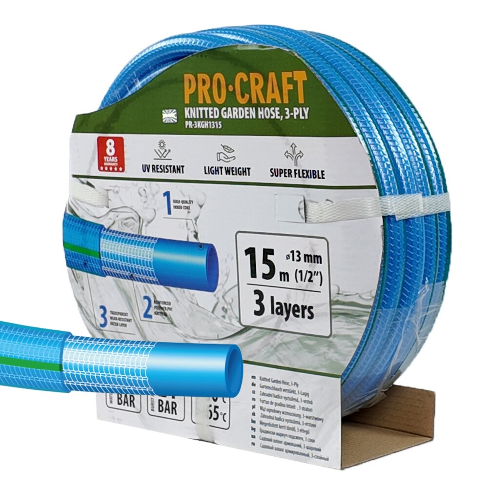 Sodo žarna „ProCraft PR-3KGH1315” 3 sluoksnių, 1/2", 15 m Sodo žarna „ProCraft PR-3KGH1315” 3 sluoksnių, 1/2", 15 m