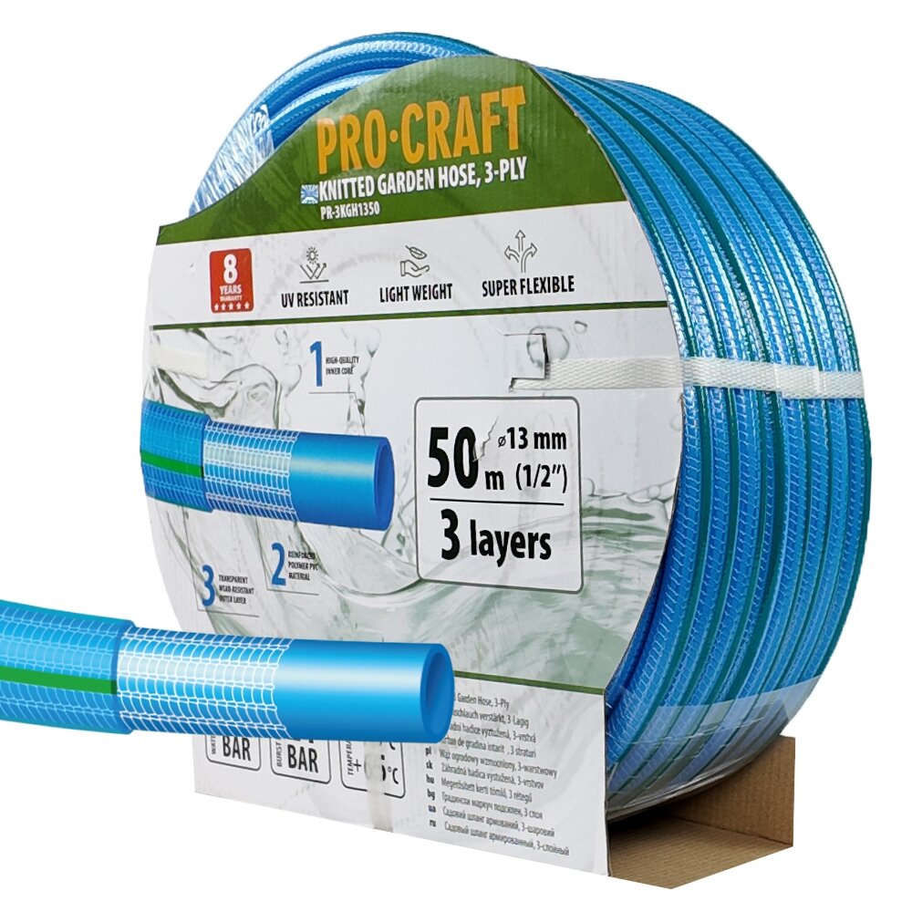 Sodo žarna „ProCraft PR-3KGH1350” 3 sluoksniai, 1/2" 50 m Sodo žarna „ProCraft PR-3KGH1350” 3 sluoksniai, 1/2" 50 m