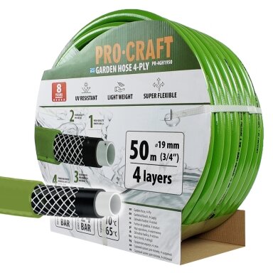 Sodo žarna „ProCraft PR-4GH1950” 4 sluoksniai, 3/4", 50 m