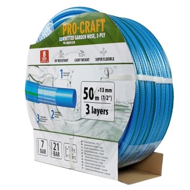 Sodo žarna „ProCraft PR-3KGH1350” 3 sluoksniai, 1/2" 50 m 2 Sodo žarna „ProCraft PR-3KGH1350” 3 sluoksniai, 1/2" 50 m 2