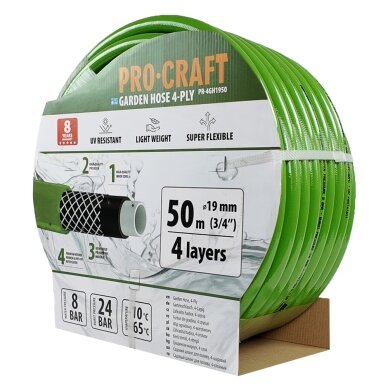 Sodo žarna „ProCraft PR-4GH1950” 4 sluoksniai, 3/4", 50 m 2 Sodo žarna „ProCraft PR-4GH1950” 4 sluoksniai, 3/4", 50 m 2