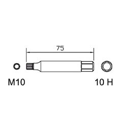 Special bit XZN M10 x 75mm, 10H