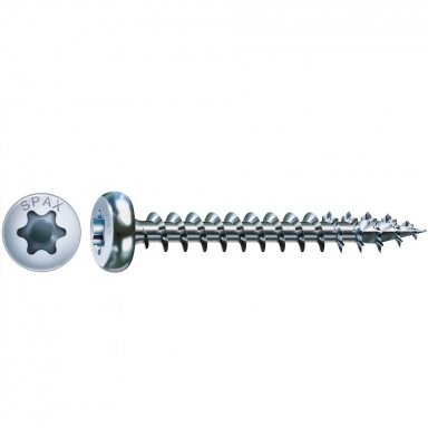 Spax 4,0x50 medsraigčiai pusapvale galva, balti su torx galvute (500vnt) (0201010400505) Spax 4,0x50 medsraigčiai pusapvale galva, balti su torx galvute (500vnt) (0201010400505)
