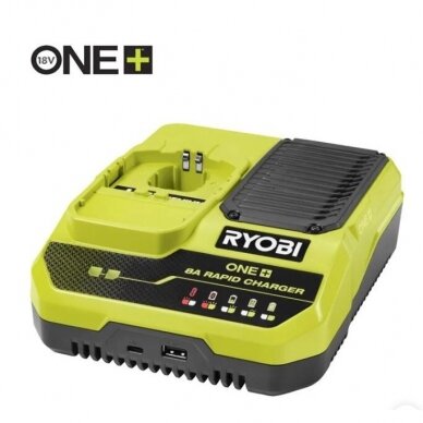Spartusis įkroviklis Ryobi ONE+ RC18180, 18V Spartusis įkroviklis Ryobi ONE+ RC18180, 18V