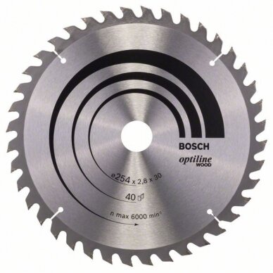 Bosch Stac.disk.pjūkl.diskas 254x30x40 medžiui Bosch Stac.disk.pjūkl.diskas 254x30x40 medžiui