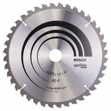 Bosch Stac.disk.pjūkl.diskas 254x30x40 medžiui Bosch Stac.disk.pjūkl.diskas 254x30x40 medžiui