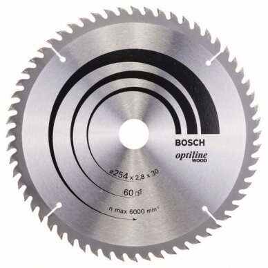 Bosch Stac.disk.pjūkl.diskas 254x30x60 medžiui Bosch Stac.disk.pjūkl.diskas 254x30x60 medžiui