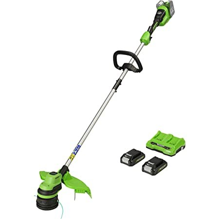 Greenworks GD24X2LTK2x STYGINĖ ŽOLIAPJOVĖ  (48V (2x24V) Du 2Ah akumuliatoriai ir kroviklis)