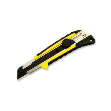Sustiprintas gumuotas peilis laužomomis 25mm geležtėmis, fiksuojamas ratuku Tajima GRI*L Sustiprintas gumuotas peilis laužomomis 25mm geležtėmis, fiksuojamas ratuku Tajima GRI*L