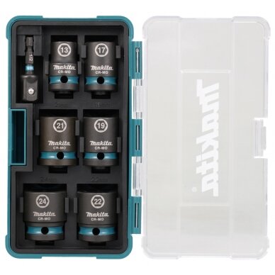 Sukimo galvų rinkinys Makita E-16592, 7 vnt. 1/2''x 38mm Sukimo galvų rinkinys Makita E-16592, 7 vnt. 1/2''x 38mm